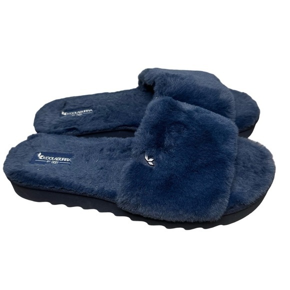 Koolaburra By UGG Fluffy Slides Sandals Blue‎ Size 11 - Picture 1 of 6
